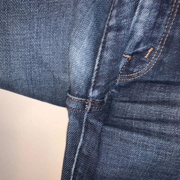 Mother The  Looker Ankle Step Fray Dark Wash 27 - Picture 10 of 13